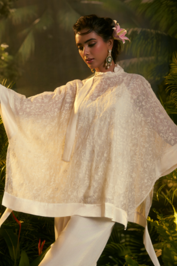 Organza Tunic with Sequins, Thread work.