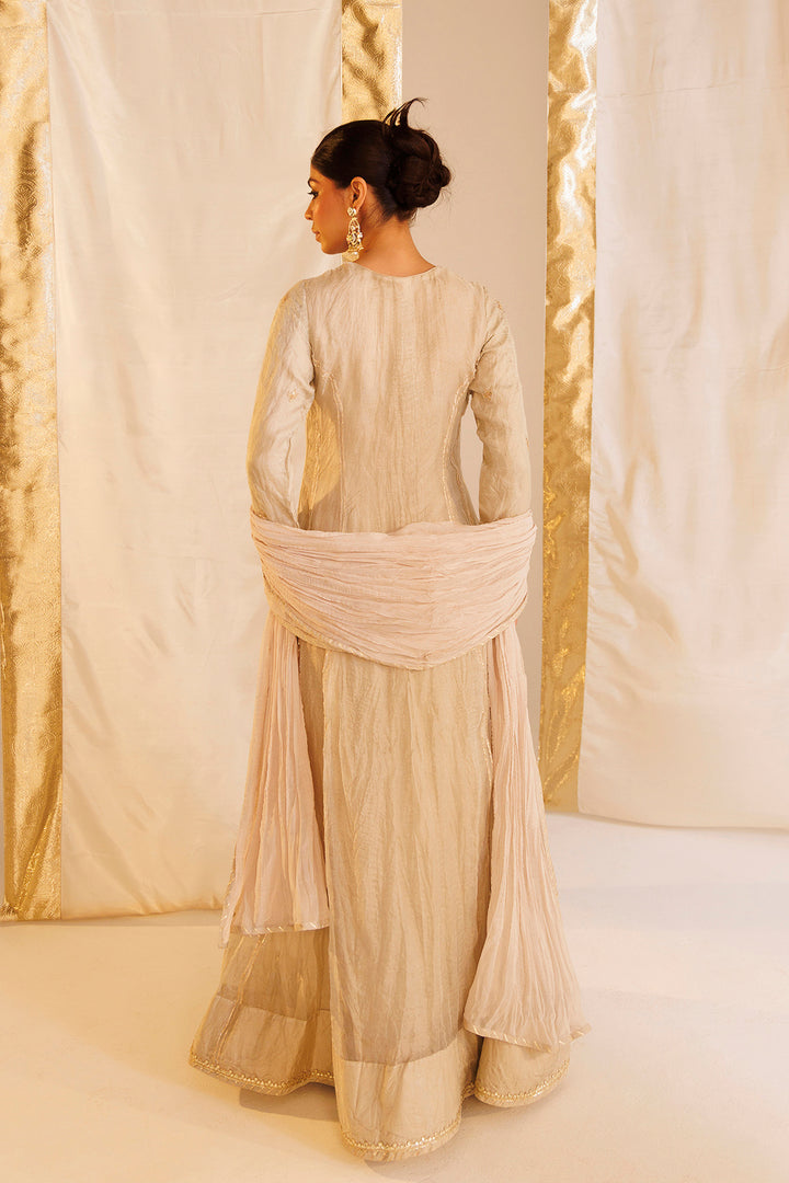 Pure Tissue Anarkali Suit with Dori, Thread and Zardozi work