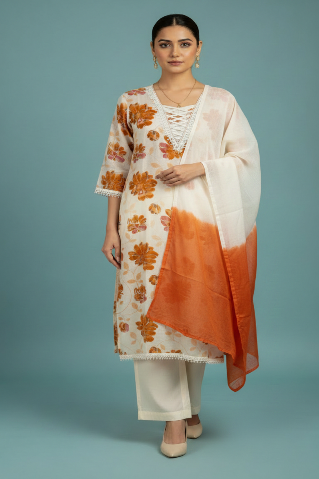 Cotton Kurta with Thread work.