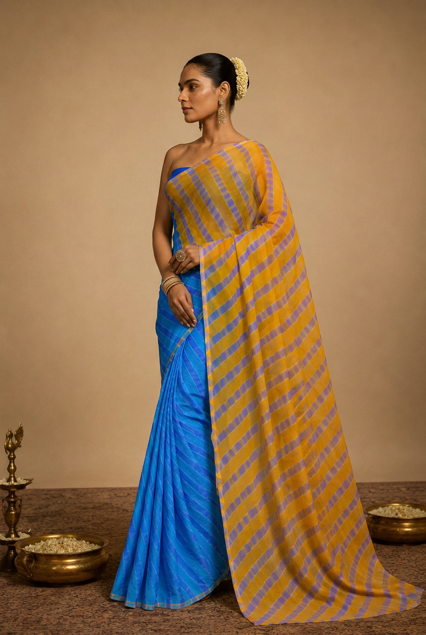 Leheriya Kota Silk Saree