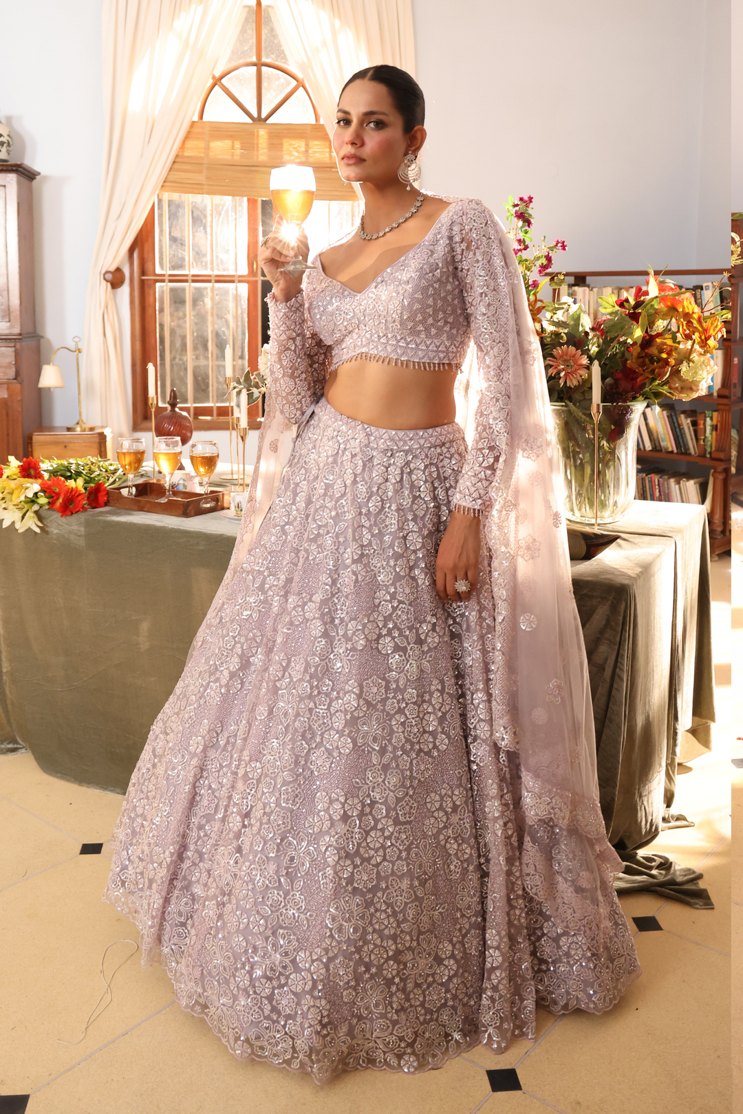 Designer Net Lehengas 