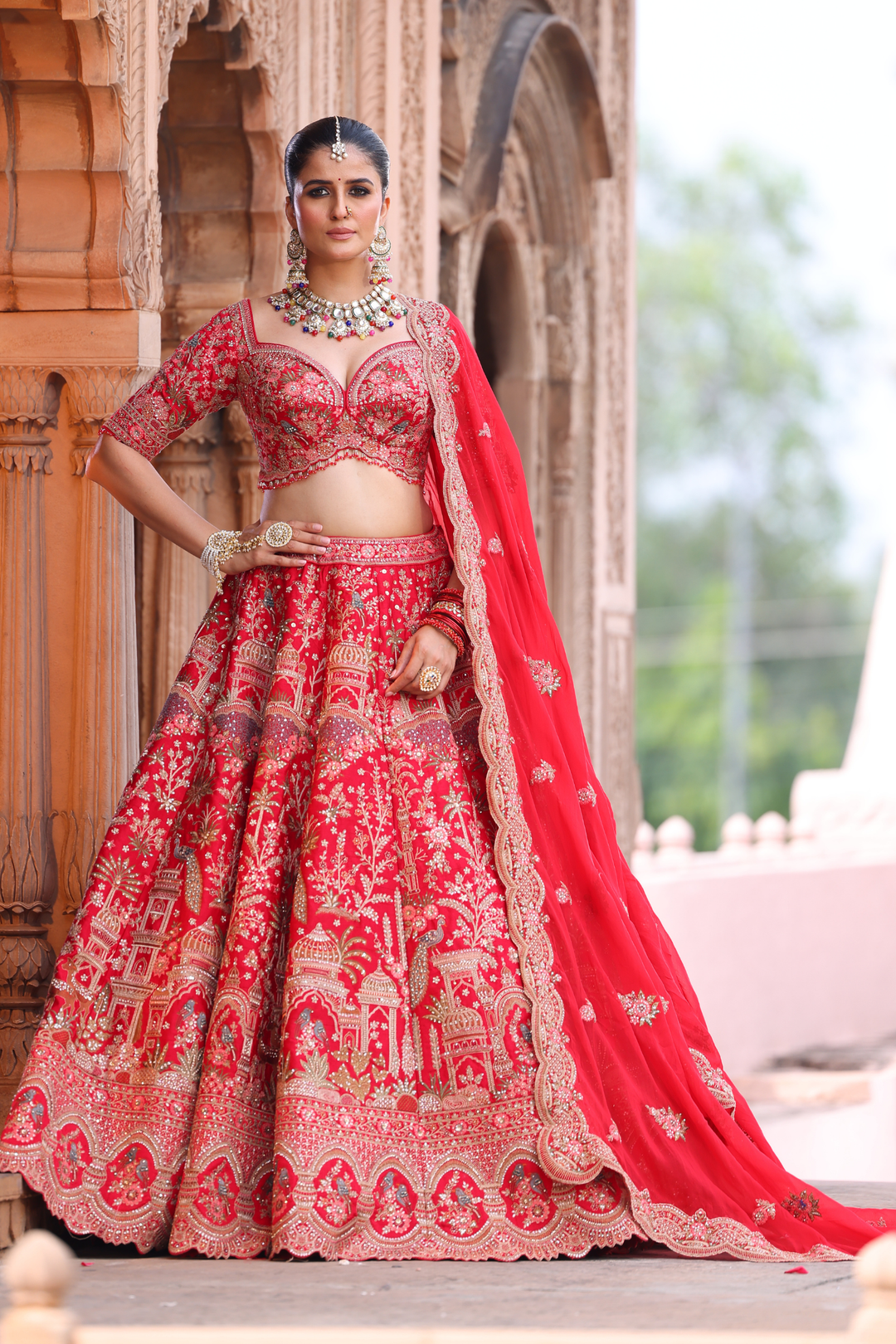 Embroidered Silk Lehengas 