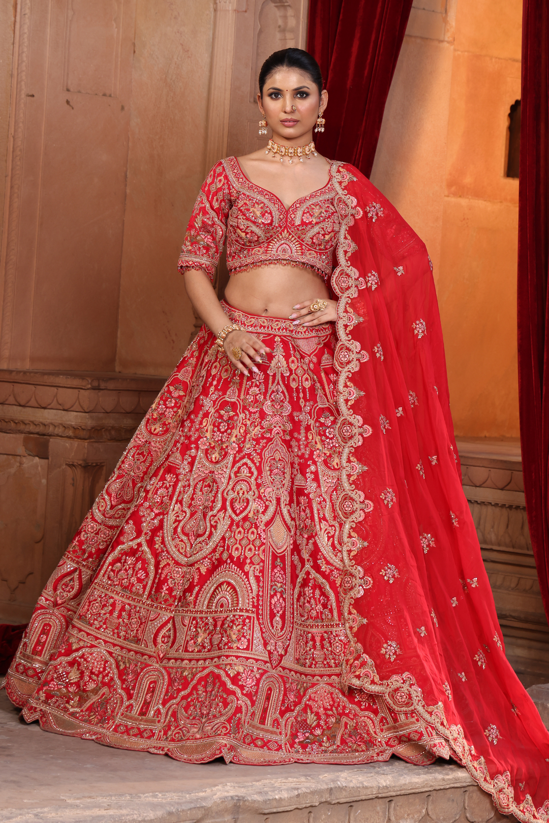 Red Silk Lehenga 