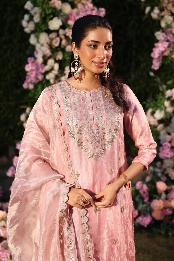Tissue Suit Set with Gota, Gota Patti work.