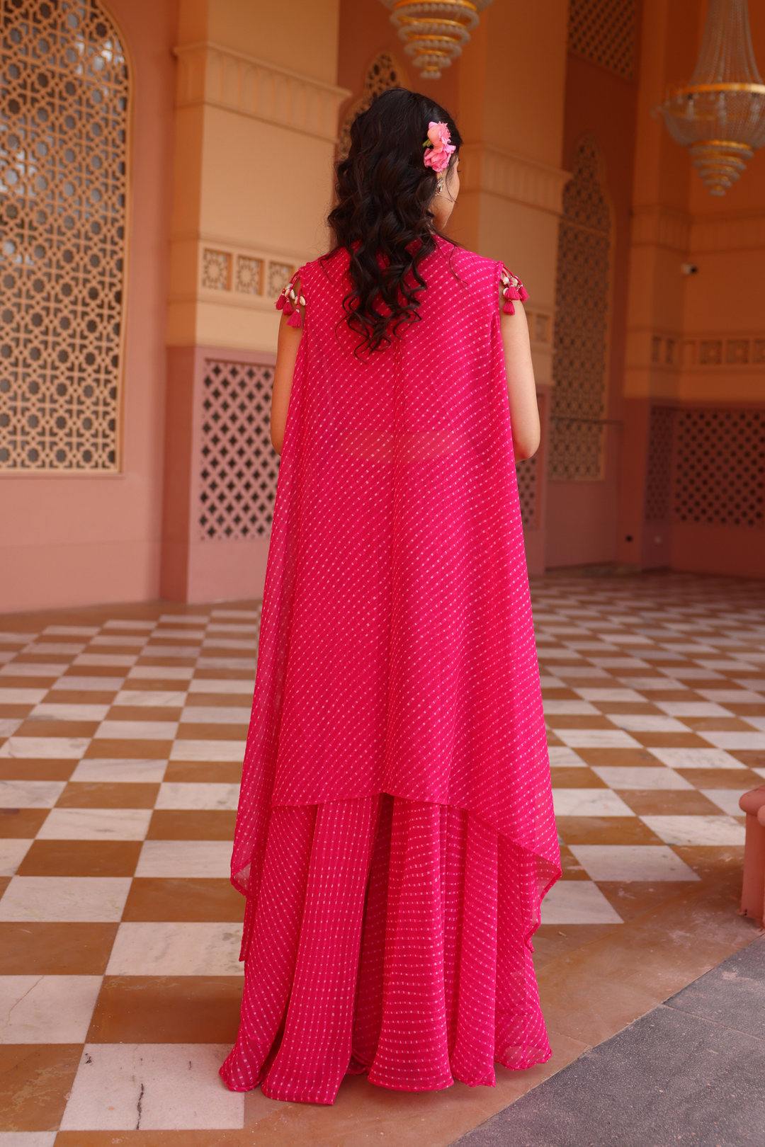 Georgette Indowestern with Gota, Mothra work.
