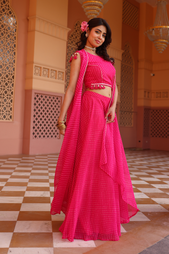 Dark Pink Indo Western