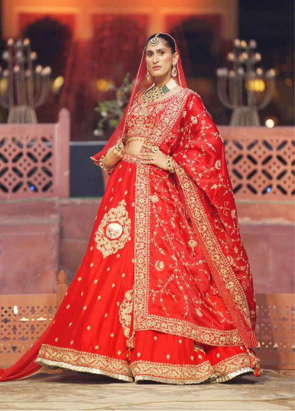Royal Bridal Red Pure Silk Lehenga