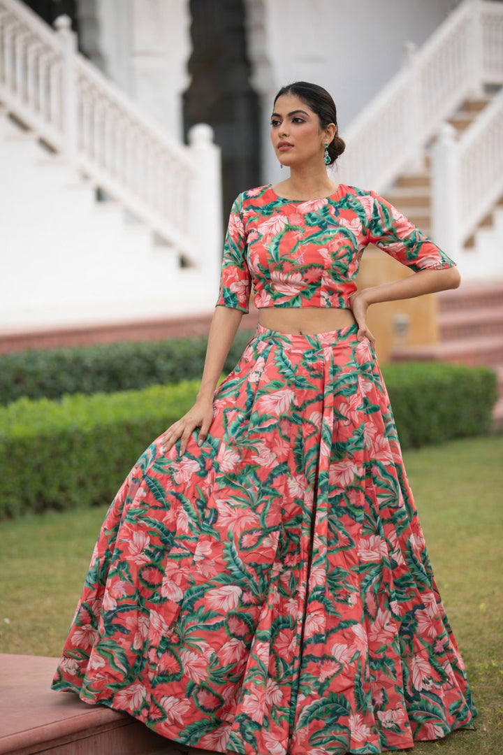 Printed Silk blend  Indowestern