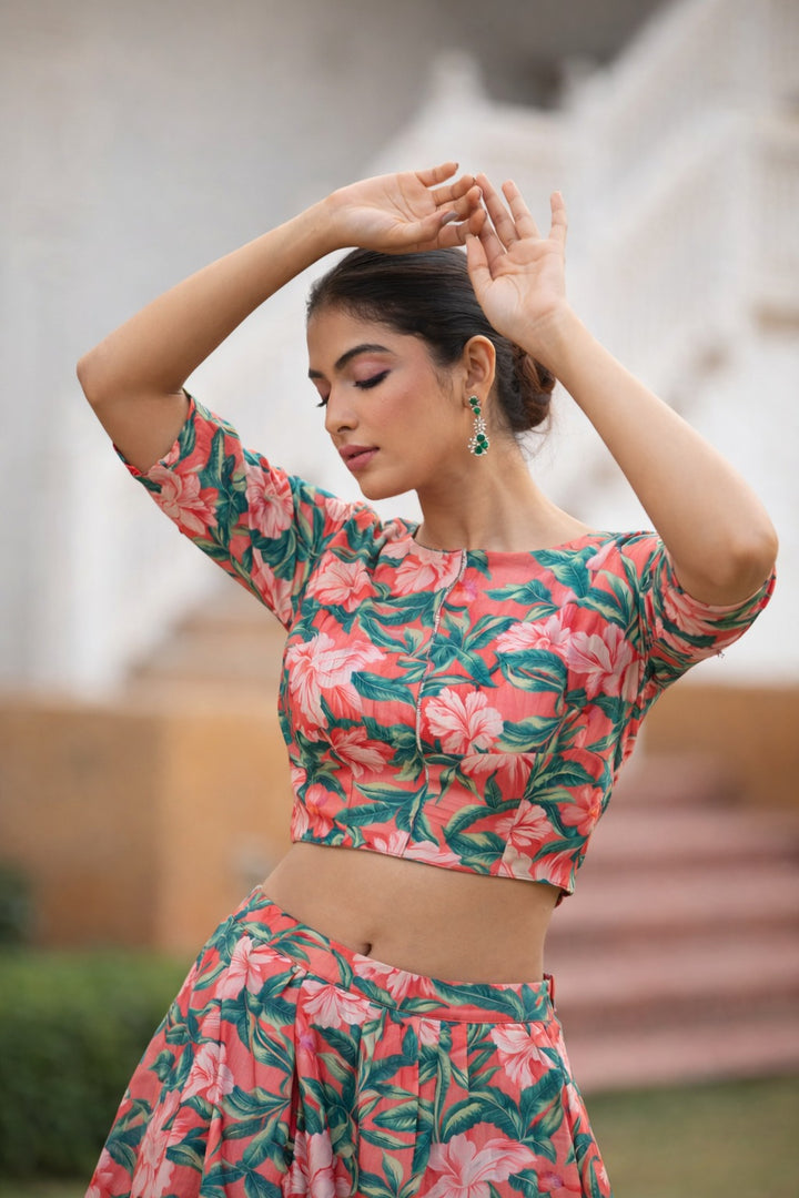 Printed Silk blend  Indowestern