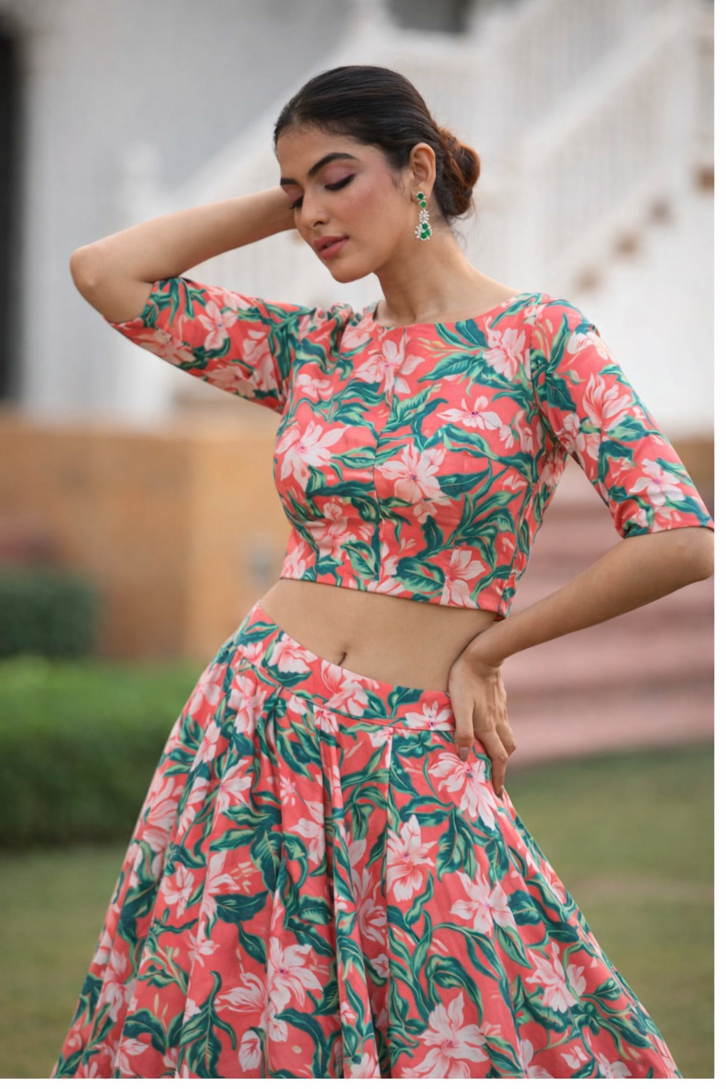 Printed Silk blend  Indowestern