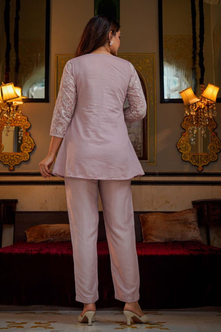Cotton Kurta with Cutdana, Sequins, Thread work.
