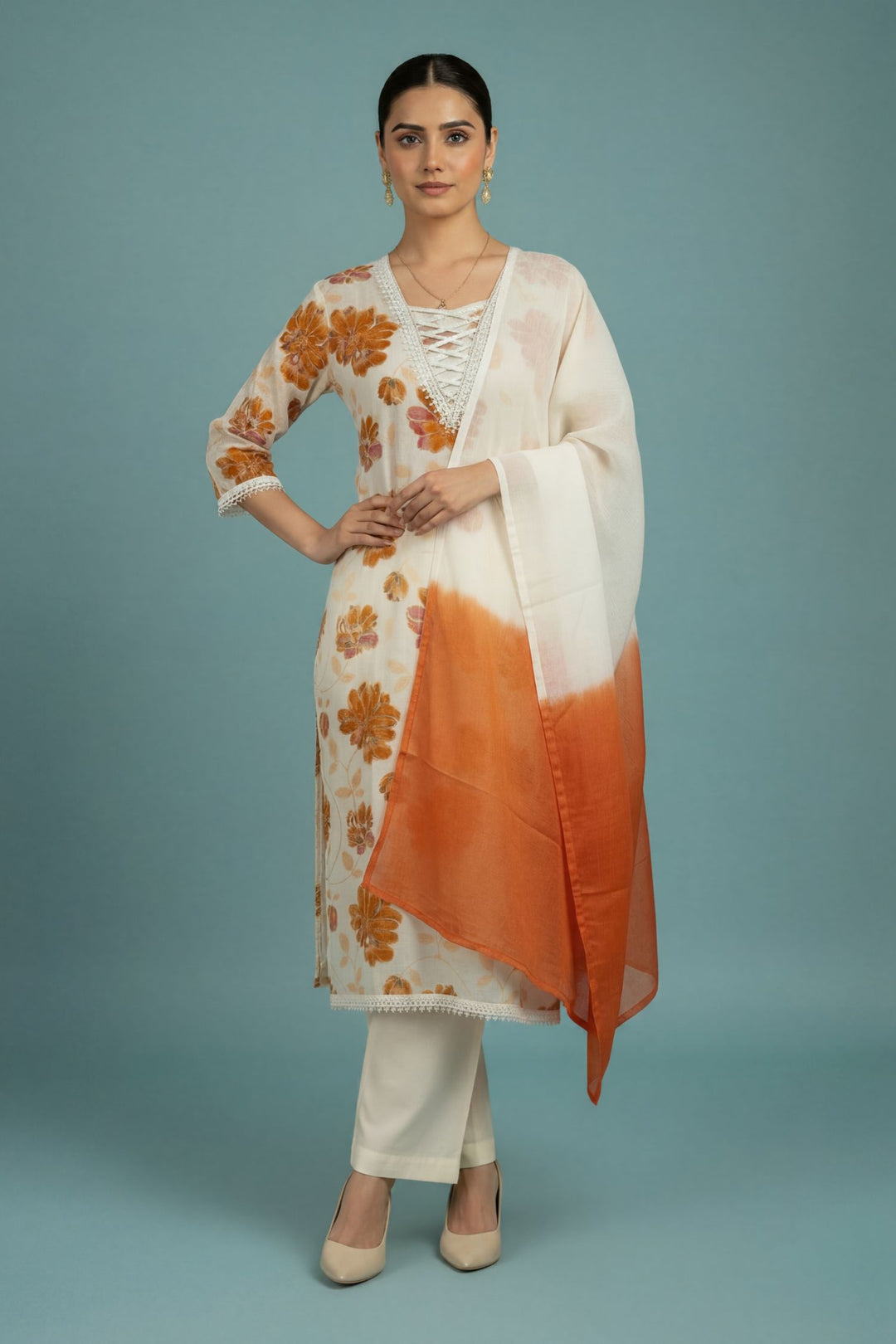 Cotton Kurta with Thread work.