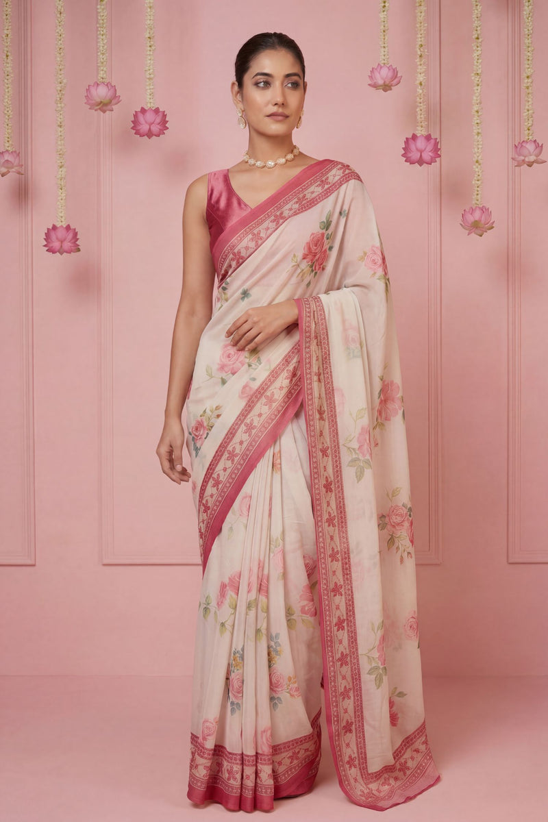 Printed Georgette Saree