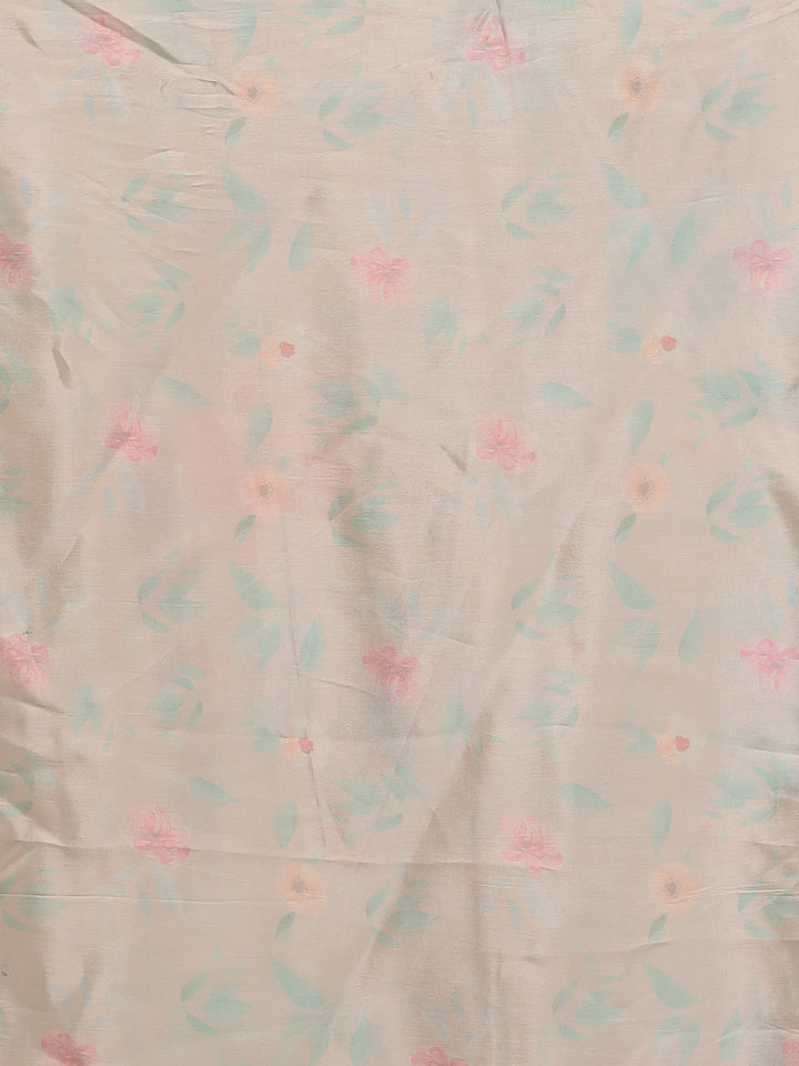 Digital Print Chiffon Saree with Zari work