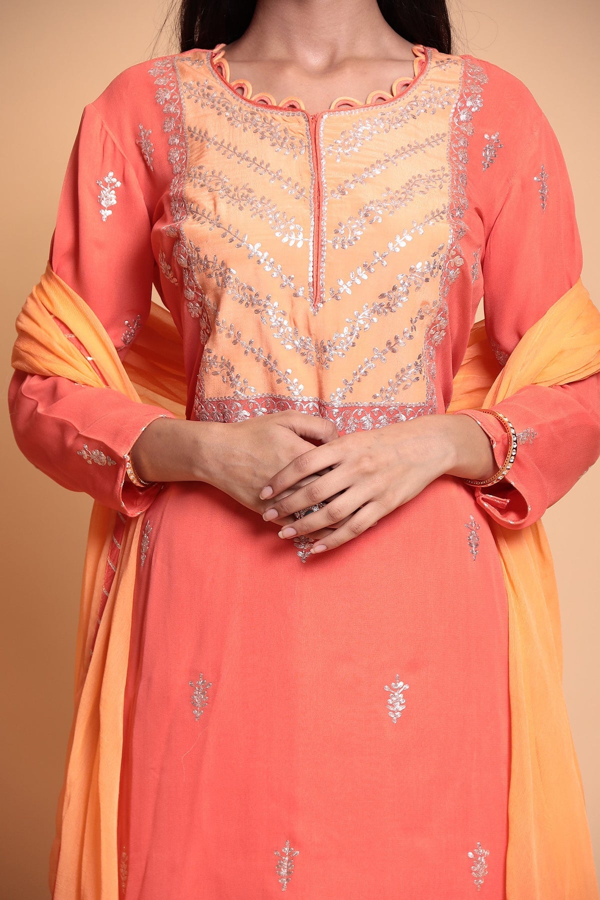 Kota Doria Pure Silk Salwar Suit With Hand Pittan Work, रेशमी सलवार कमीज -  The Leheriya Creations, Delhi | ID: 26360514797